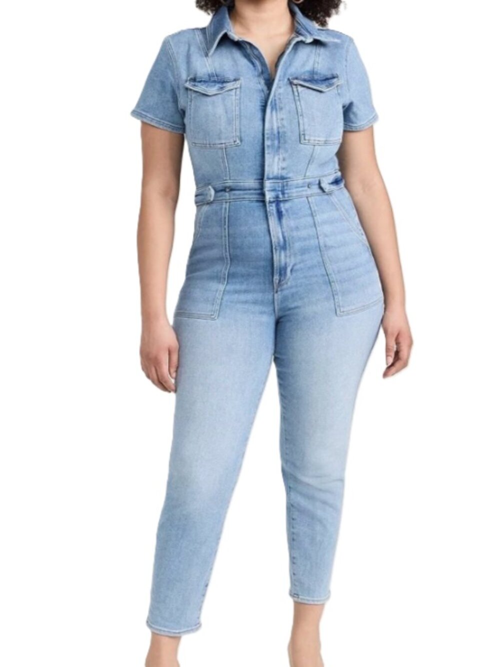 Good American Fit For Success Denim Jean Jumpsuit in Blue - Size XXL - NWT